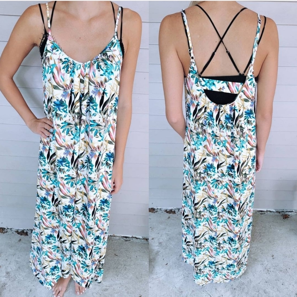 Bishop + Young tropical floral maxi dress